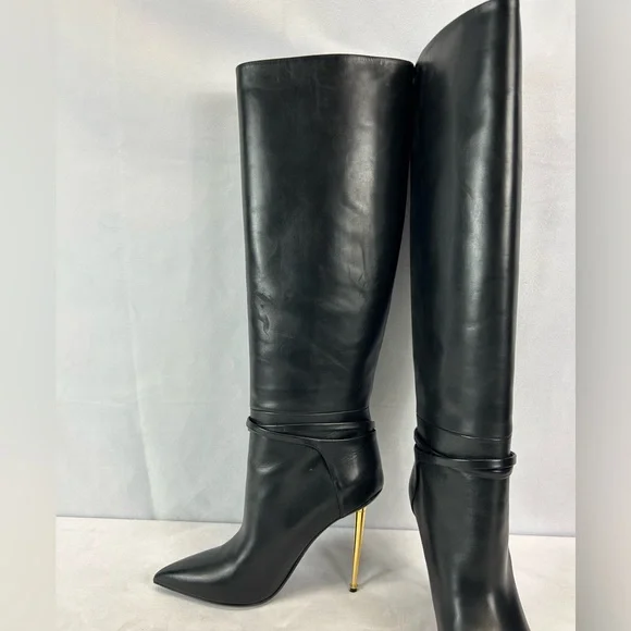 Tom Ford - Padlock 105 leather knee-high boots - Picture 5 of 10